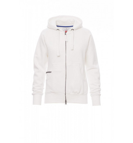Felpe Full Zip Con Cappuccio Garzata 300Gr Dallas+Lady S Bianco