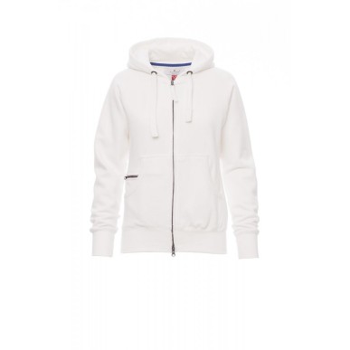 Felpe Full Zip Con Cappuccio Garzata 300Gr Dallas+Lady S Bianco