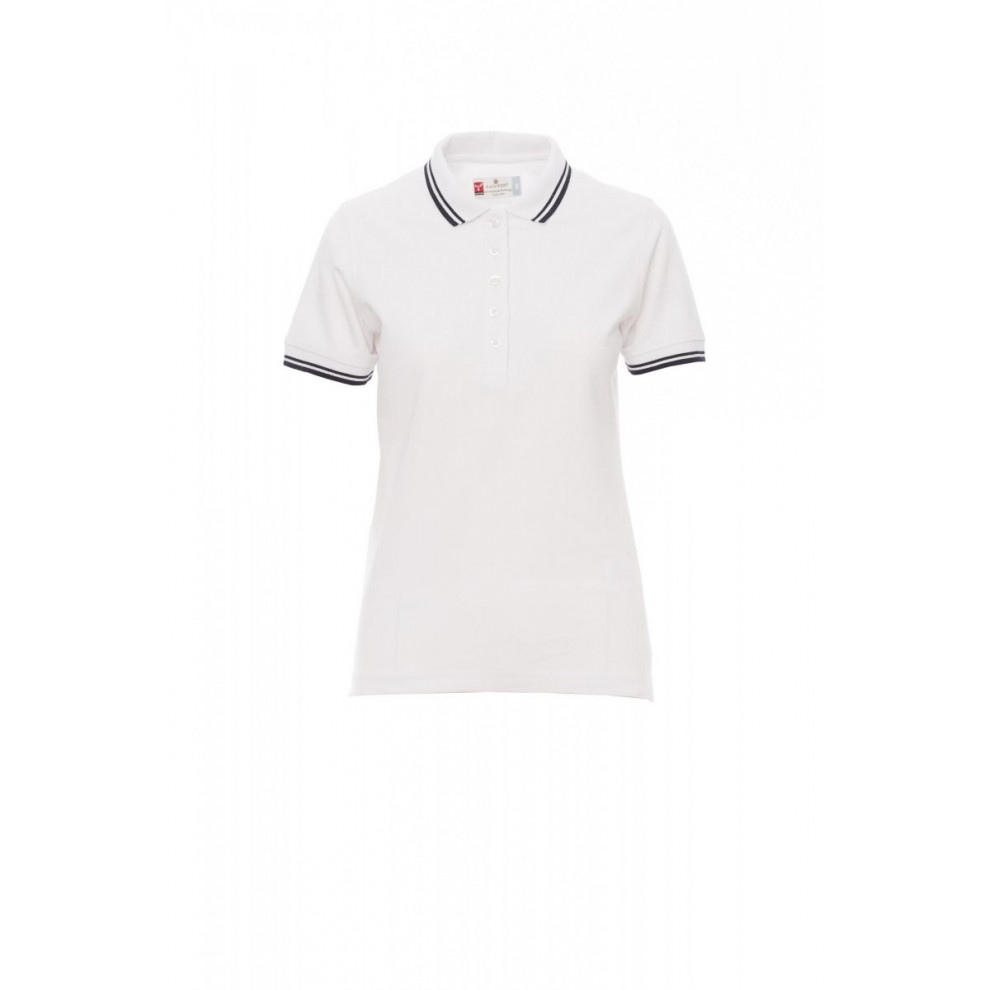 SKIPPER LADY Polo donna manica corta a cinque bottoni bianchi, collo e bordo manica con fine profilo a contrasto Payper