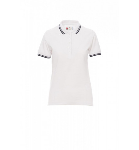 SKIPPER LADY Polo donna manica corta a cinque bottoni bianchi, collo e bordo manica con fine profilo a contrasto Payper