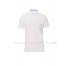 Prestige - Polo manica corta tempo libero e lavoro a quattro bottoni in tinta  e con colletto modello camicia, taschino frontale