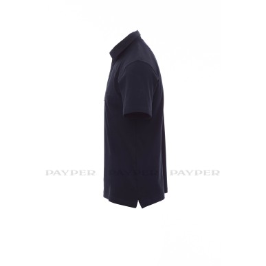 Prestige - Polo manica corta tempo libero e lavoro a quattro bottoni in tinta  e con colletto modello camicia, taschino frontale