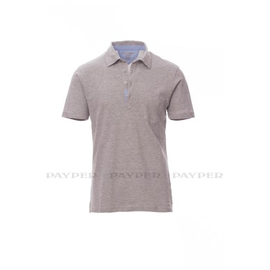 Prestige - Polo manica corta tempo libero e lavoro a quattro bottoni in tinta  e con colletto modello camicia, taschino frontale