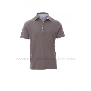 Prestige - Polo manica corta tempo libero e lavoro a quattro bottoni in tinta  e con colletto modello camicia, taschino frontale