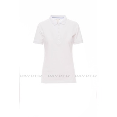 Glamour payper devastore - Polo sfiancata da donna manica corta a cinque bottoni in tinta effetto perlato - DEVASTORE