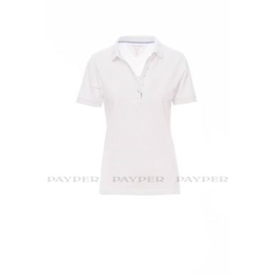 Glamour payper devastore - Polo sfiancata da donna manica corta a cinque bottoni in tinta effetto perlato - DEVASTORE