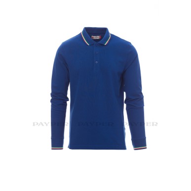 Aviazione - Polo payper unisex a manica lunga a 3 bottoni in tinta - DEVASTORE