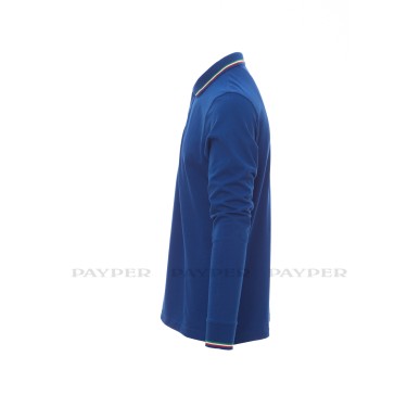 Aviazione - Polo payper unisex a manica lunga a 3 bottoni in tinta - DEVASTORE