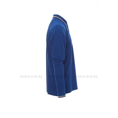 Aviazione - Polo payper unisex a manica lunga a 3 bottoni in tinta - DEVASTORE