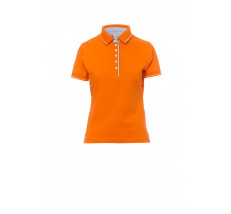 Leeds - Polo donna sfiancata a manica corta a sei bottoni bianchi con interno collo - DEVASTORE