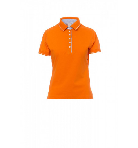 Leeds - Polo donna sfiancata a manica corta a sei bottoni bianchi con interno collo - DEVASTORE