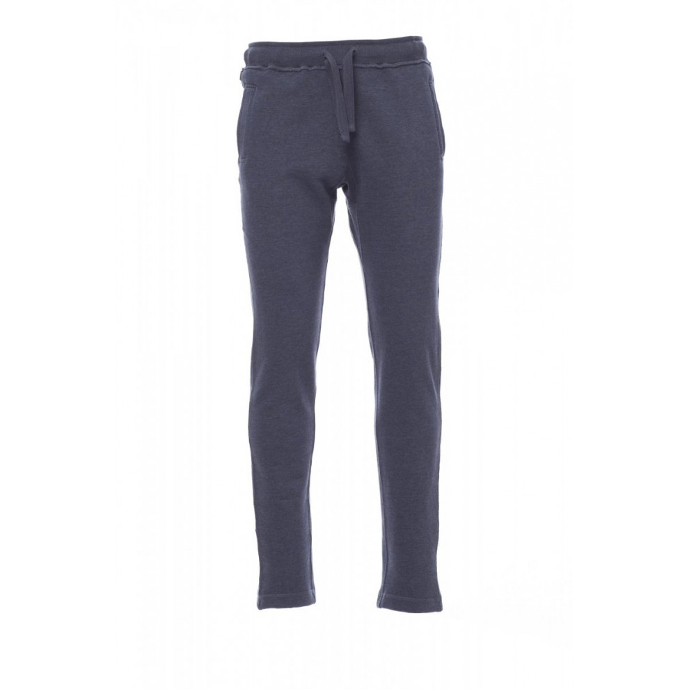 COLLEGE - Pantalone da uomo in felpa, girovita elasticizzato con coulisse e cordino in tinta