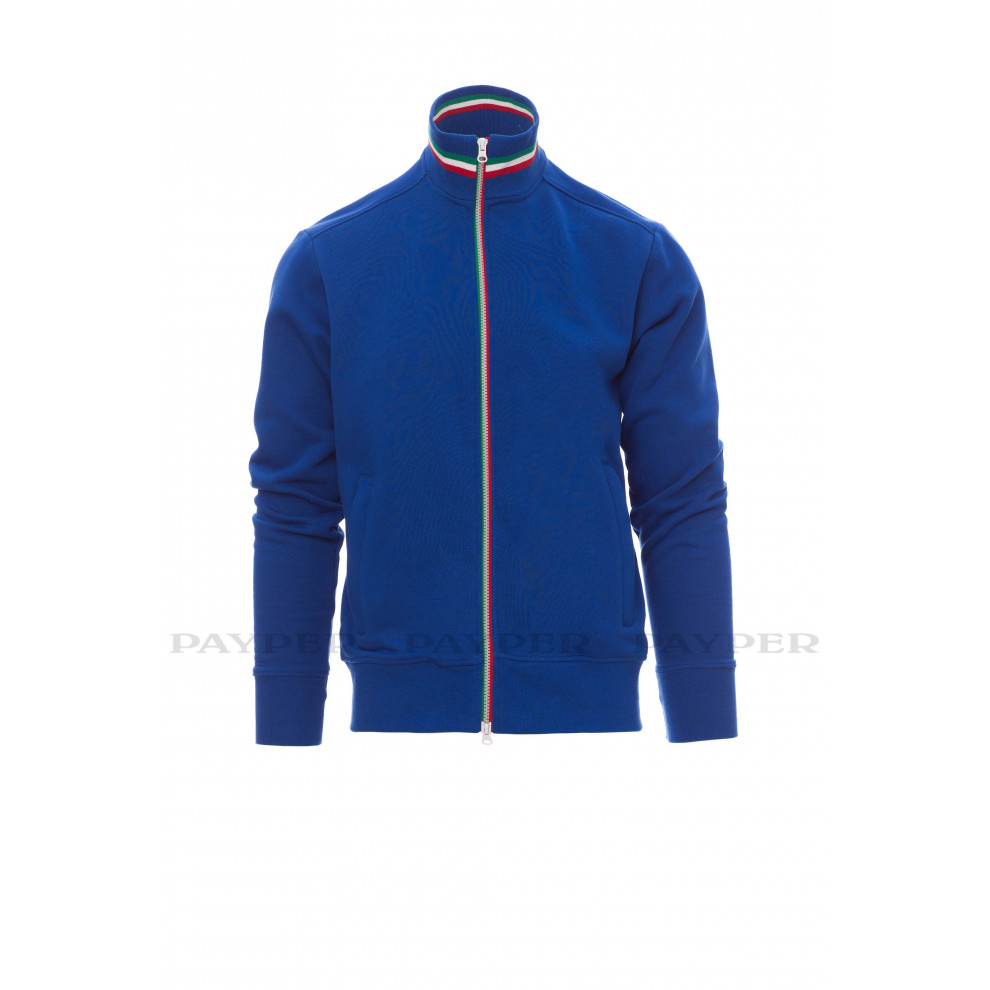 NAZIONALE Felpa da uomo calda con zip intera e bordino tricolore - Payper