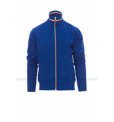 NAZIONALE Felpa da uomo calda con zip intera e bordino tricolore - Payper