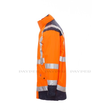 HISAFE Parka bicolore quattro usi in alta visibilità con bande 3M Payper