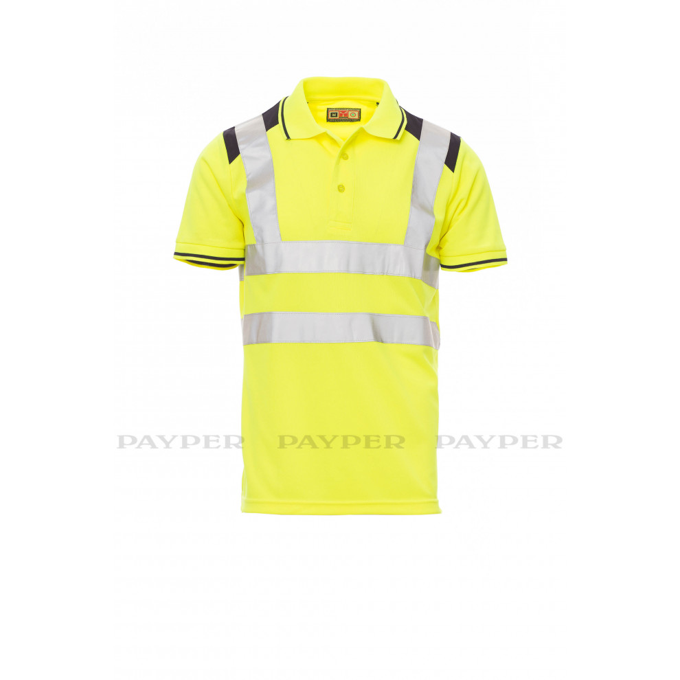 Payper Guard+ - Polo bicolore da uomo a manica corta in alta visibilità con bande riflettenti - DEVASTORE