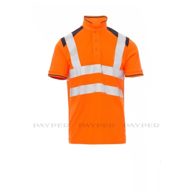 Payper Guard+ - Polo bicolore da uomo a manica corta in alta visibilità con bande riflettenti - DEVASTORE