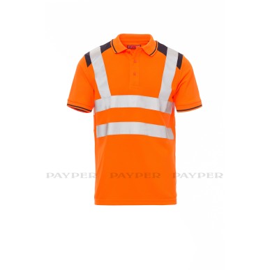 Payper Guard+ - Polo bicolore da uomo a manica corta in alta visibilità con bande riflettenti - DEVASTORE