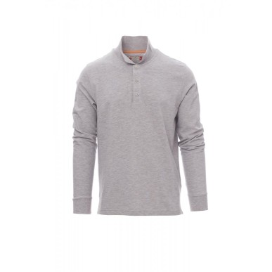 Florence Melange - Polo da uomo a manica lunga con 3 bottoni in tinta effetto perlato - DEVASTORE
