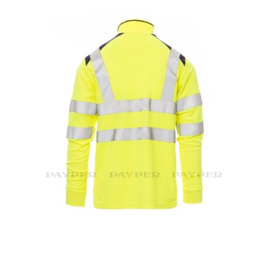 Guard+Winter - Polo bicolore da uomo a manica lunga in alta visibilit con bande riflettenti - DEVASTORE