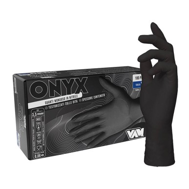 Guanti Monouso in Nitrile Nero VAM 3,5 g – Cartone 10 Box