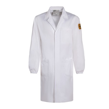 Camice ESD antistatico bianco UNI EN 1149-5