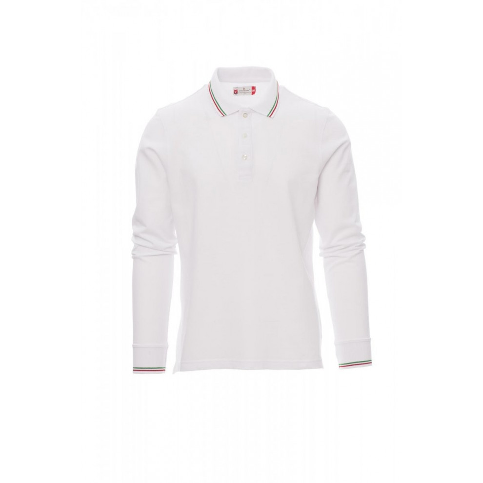 Polo Manica Lunga Piquet 210Gr Aviazione Xxs Bianco/Italia