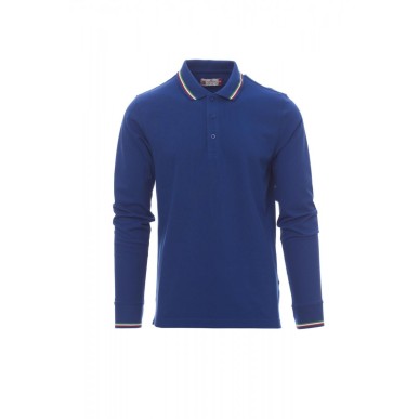 Polo Manica Lunga Piquet 210Gr Aviazione Xxs Blu Royal/Italia