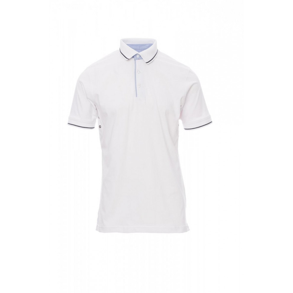 Polo Manica Corta Jersey 175Gr Cambridge S Bianco/Blu Navy