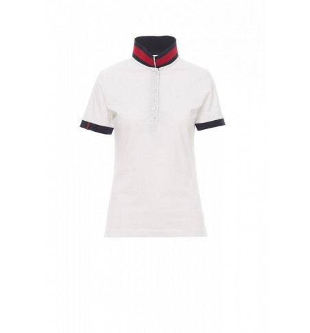 Polo Manica Corta Jersey 175Gr Memphis Lady S Bianco/Rosso-Blu