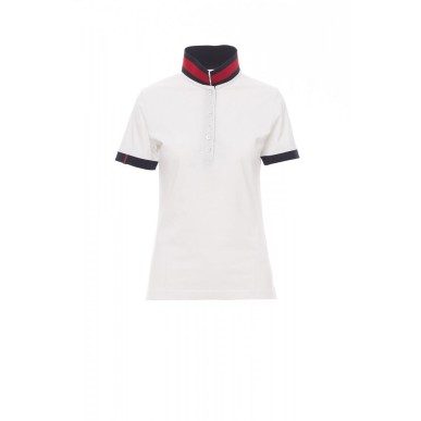 Polo Manica Corta Jersey 175Gr Memphis Lady S Bianco/Rosso-Blu