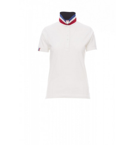 Polo Manica Corta Piquet 210Gr Nation Lady S Bianco/Francia
